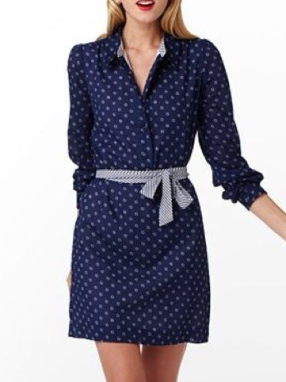 Lilly Pulitzer Navy Blue Patterned Shirt Dress
